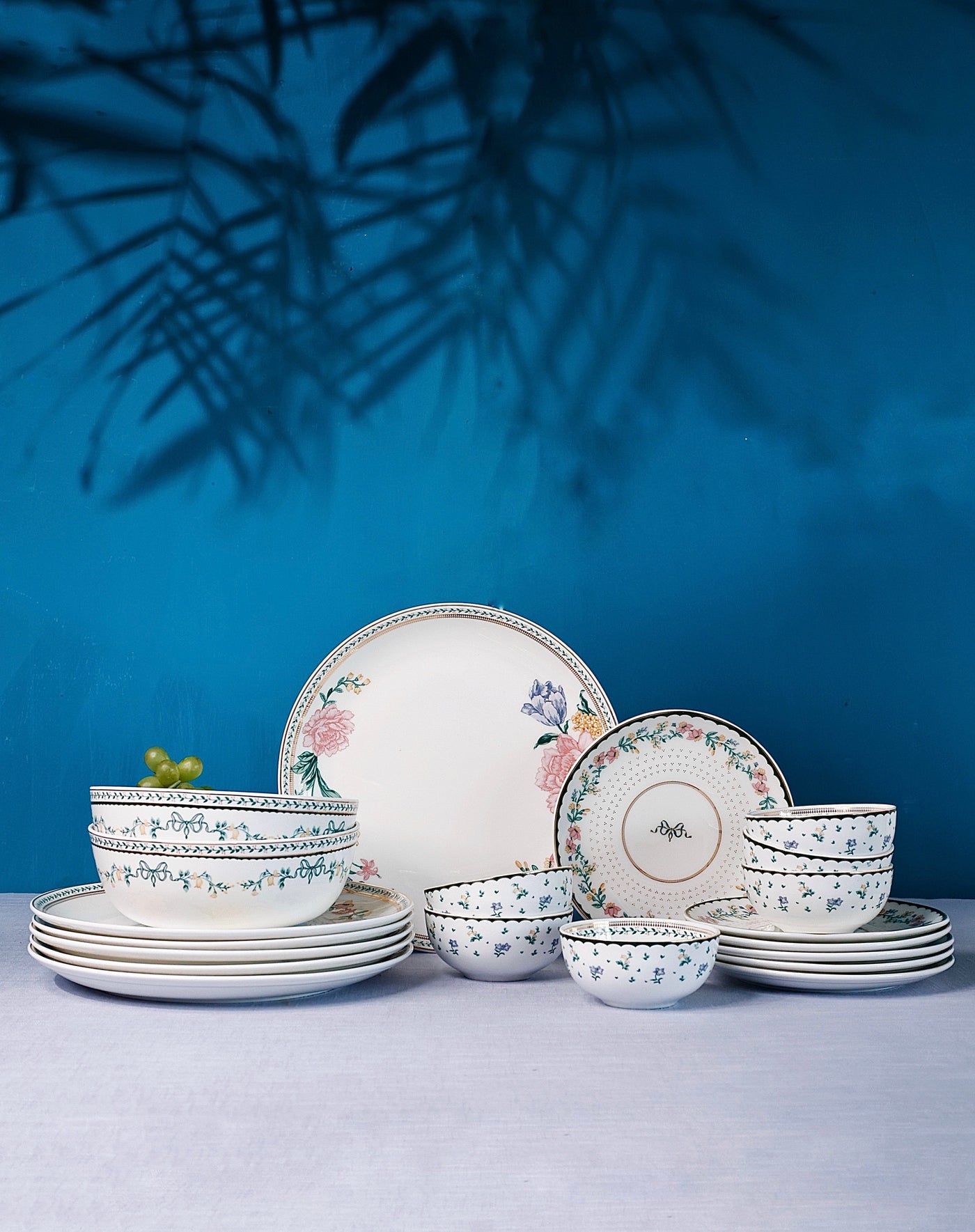 Magique by The Wishing Chair - Emerald Ribbon Fine China Ceramic Collection - Dinner Set - 20 pieces