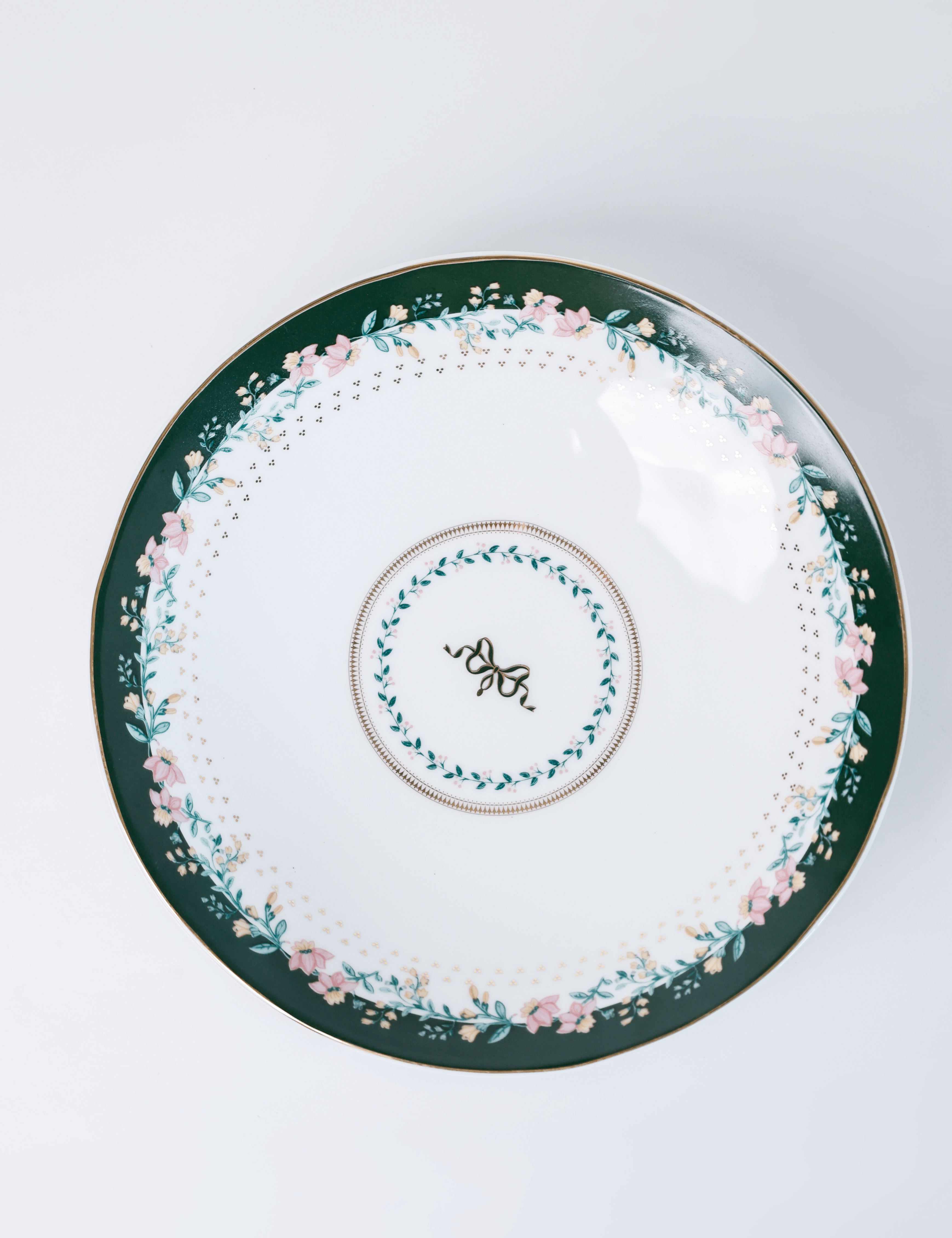 Magique by The Wishing Chair - Emerald Ribbon Fine China Ceramic Collection - Pasta Plates - Set of 2