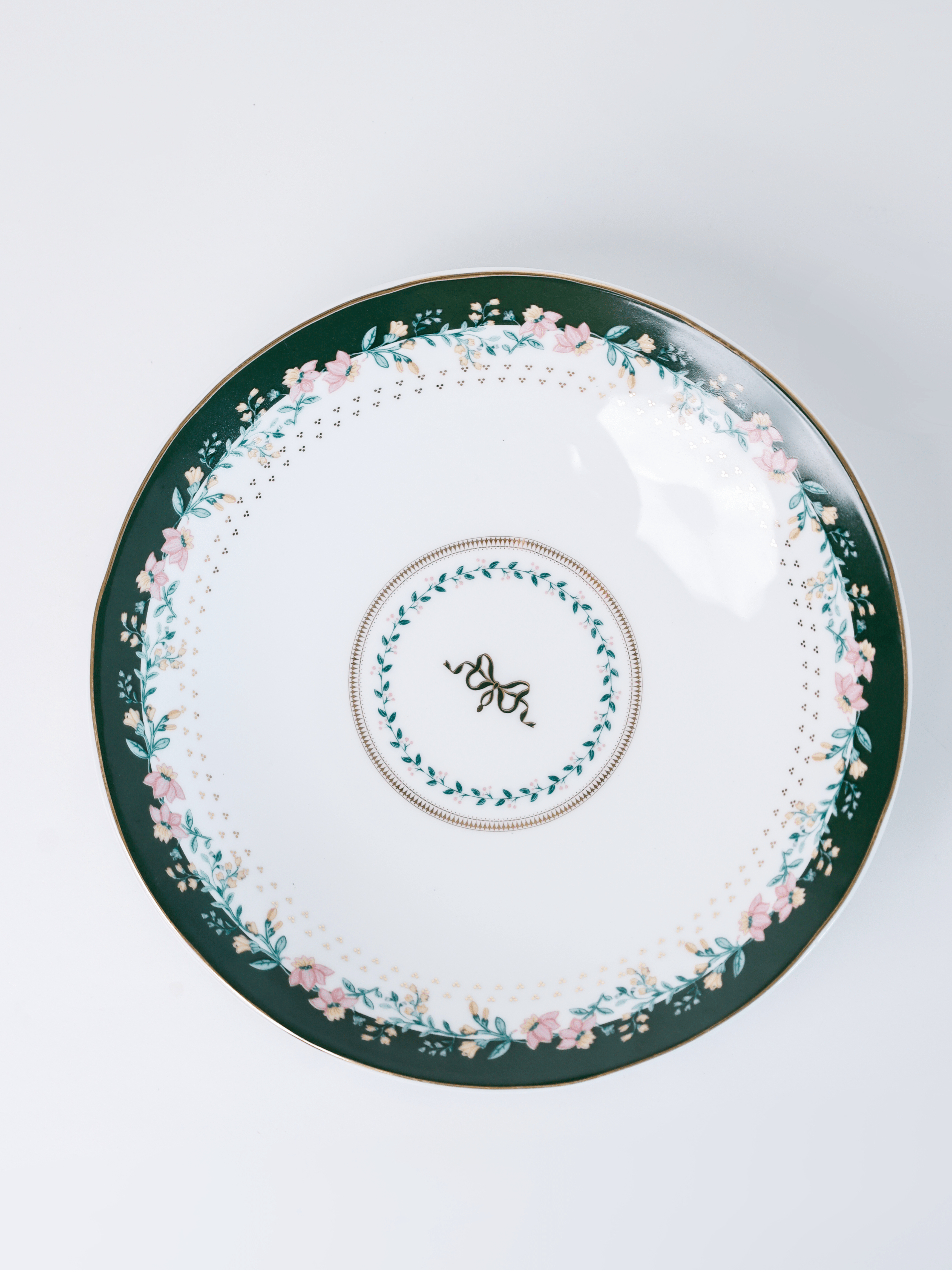 Magique by The Wishing Chair - Emerald Ribbon Fine China Ceramic Collection - Pasta Plates - Set of 2