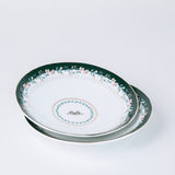 Magique by The Wishing Chair - Emerald Ribbon Fine China Ceramic Collection - Pasta Plates - Set of 2
