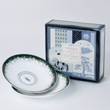 Magique by The Wishing Chair - Emerald Ribbon Fine China Ceramic Collection - Pasta Plates - Set of 2