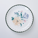 Magique by The Wishing Chair - Emerald Ribbon Fine China Snack Plates - Set of 4 - 5.5 inches
