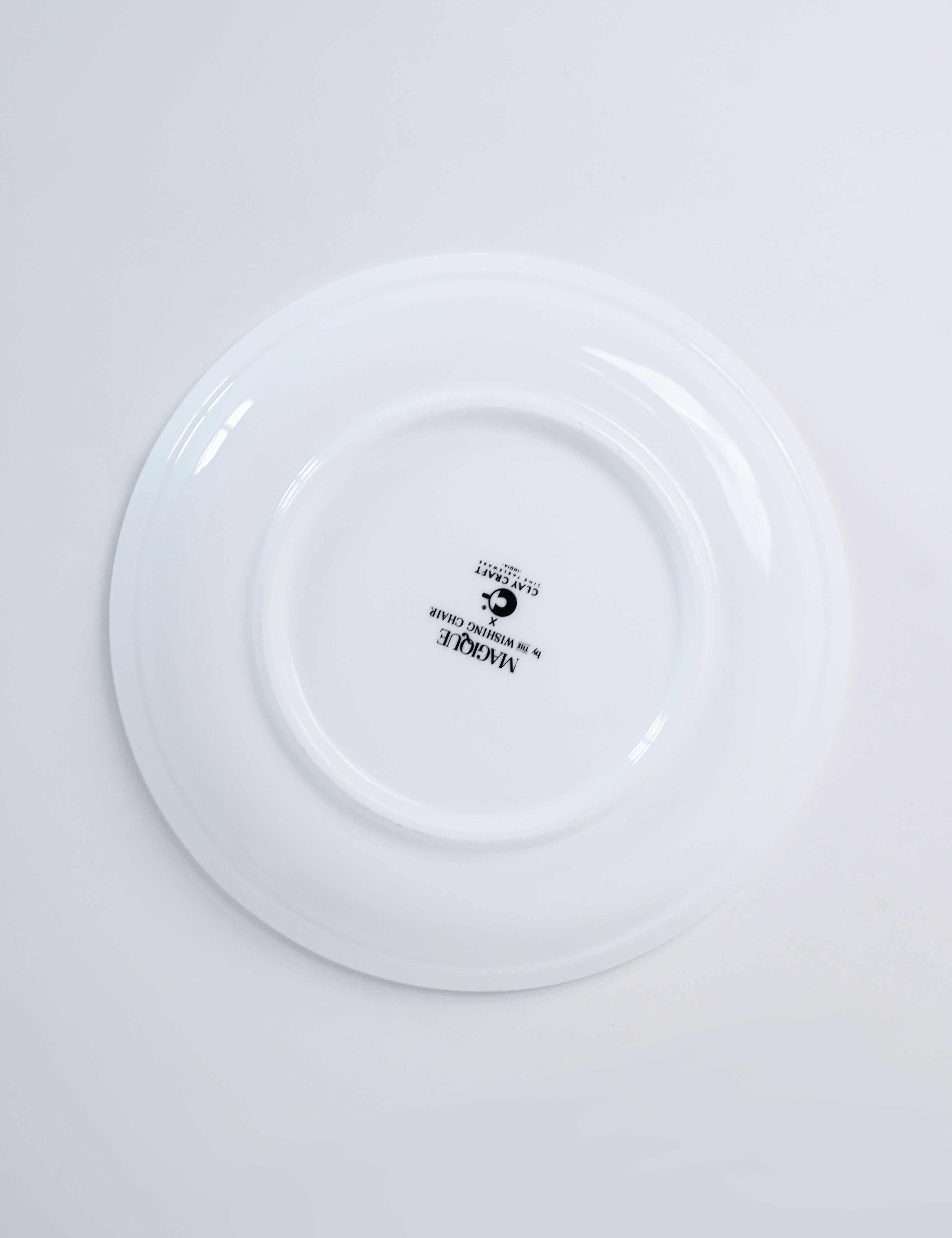 Magique by The Wishing Chair - Emerald Ribbon Fine China Snack Plates - Set of 4 - 5.5 inches