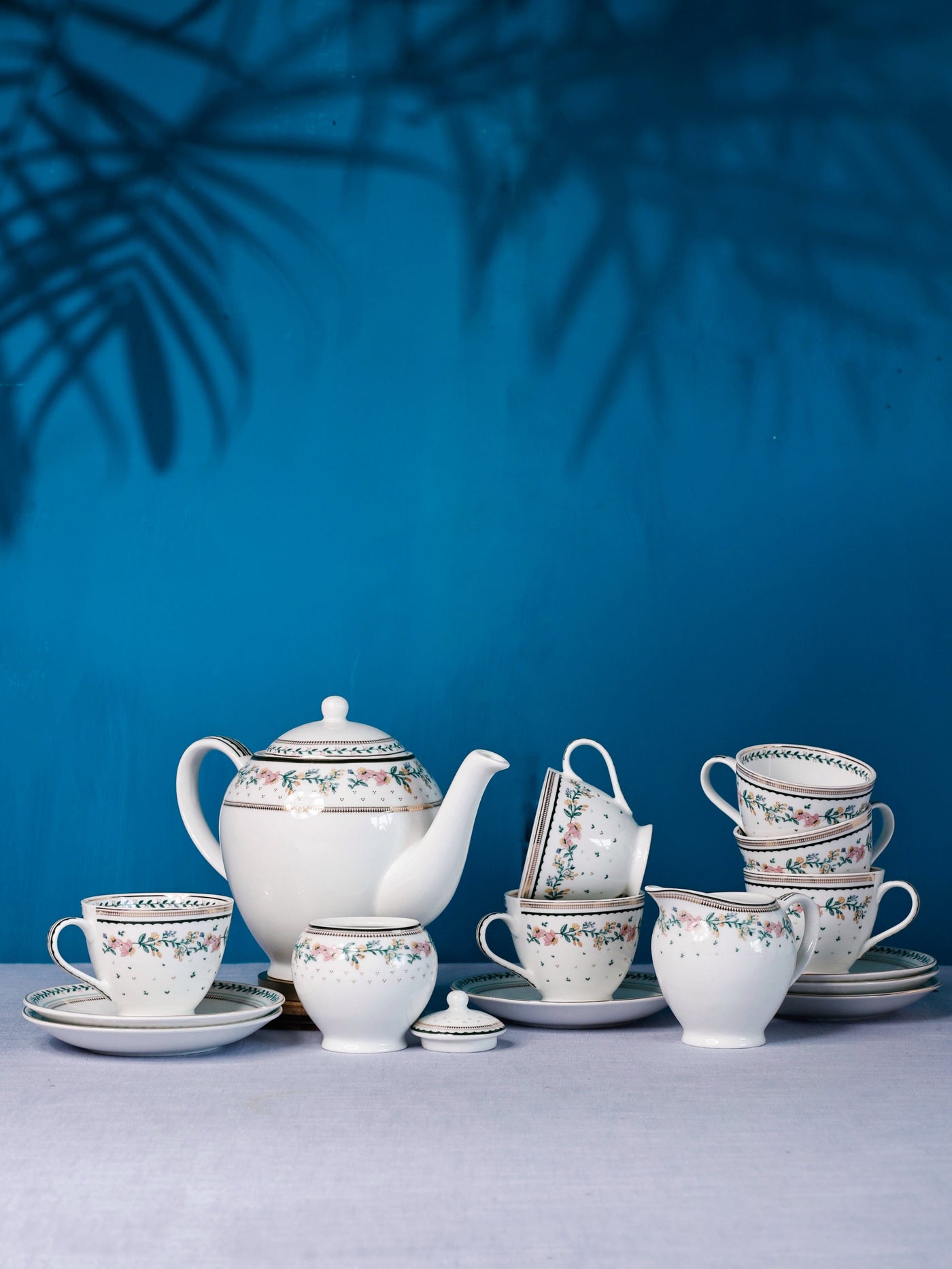 Magique by The Wishing Chair - Emerald Ribbon Fine China Ceramic Collection - Teaset - 15 pieces