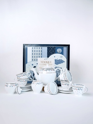 Magique by The Wishing Chair - Emerald Ribbon Fine China Ceramic Collection - Teaset - 15 pieces