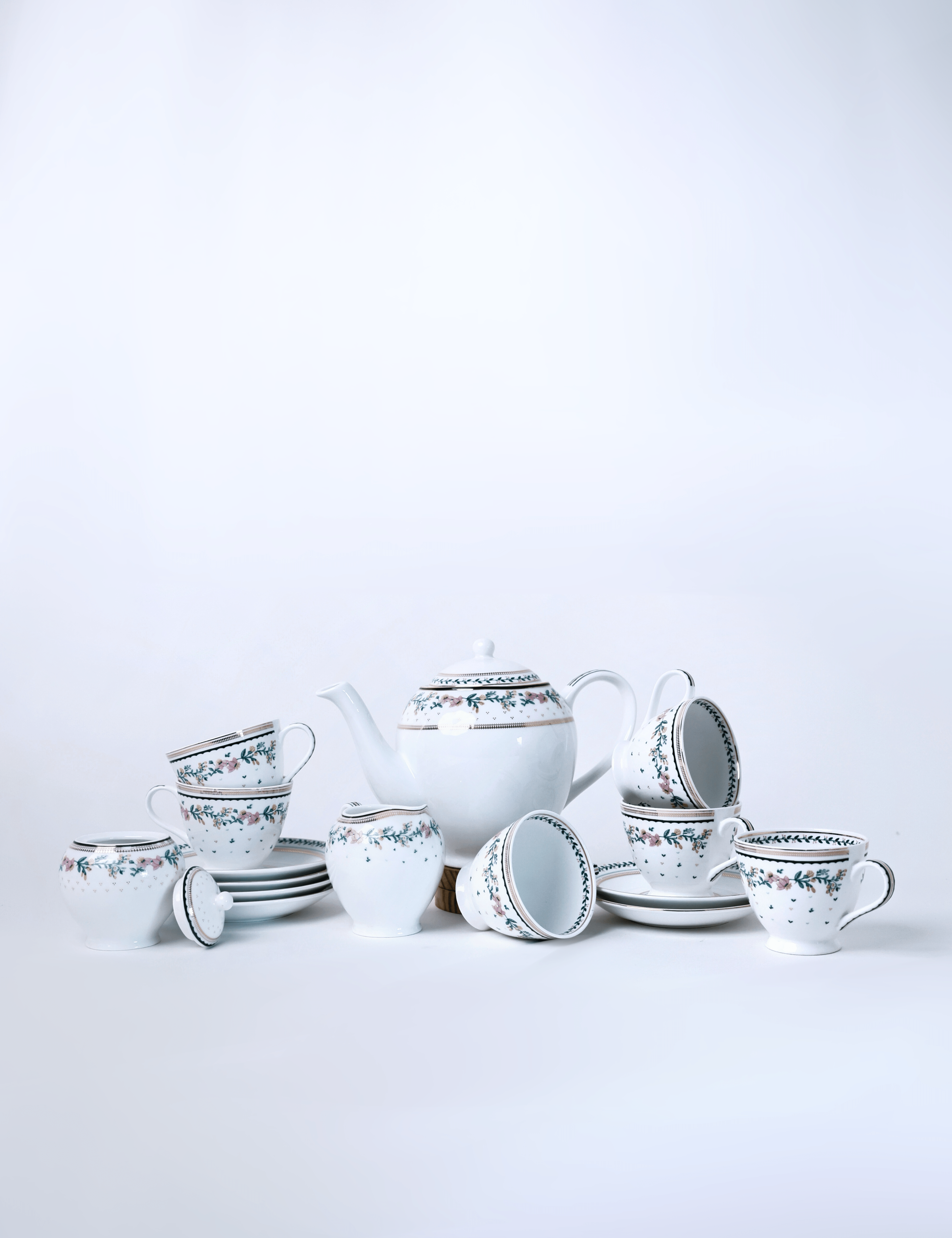 Magique by The Wishing Chair - Emerald Ribbon Fine China Ceramic Collection - Teaset - 15 pieces