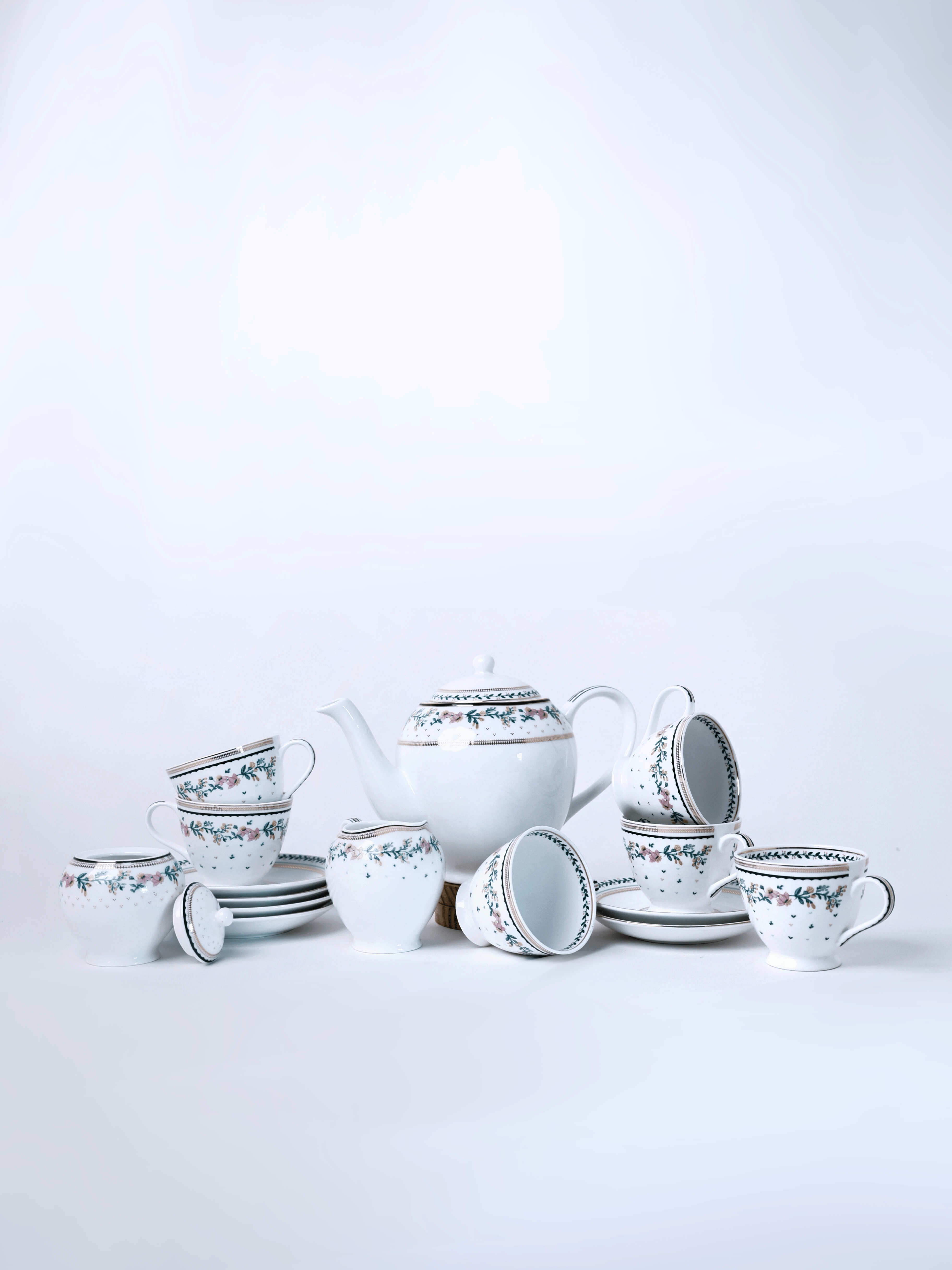 Magique by The Wishing Chair - Emerald Ribbon Fine China Ceramic Collection - Teaset - 15 pieces