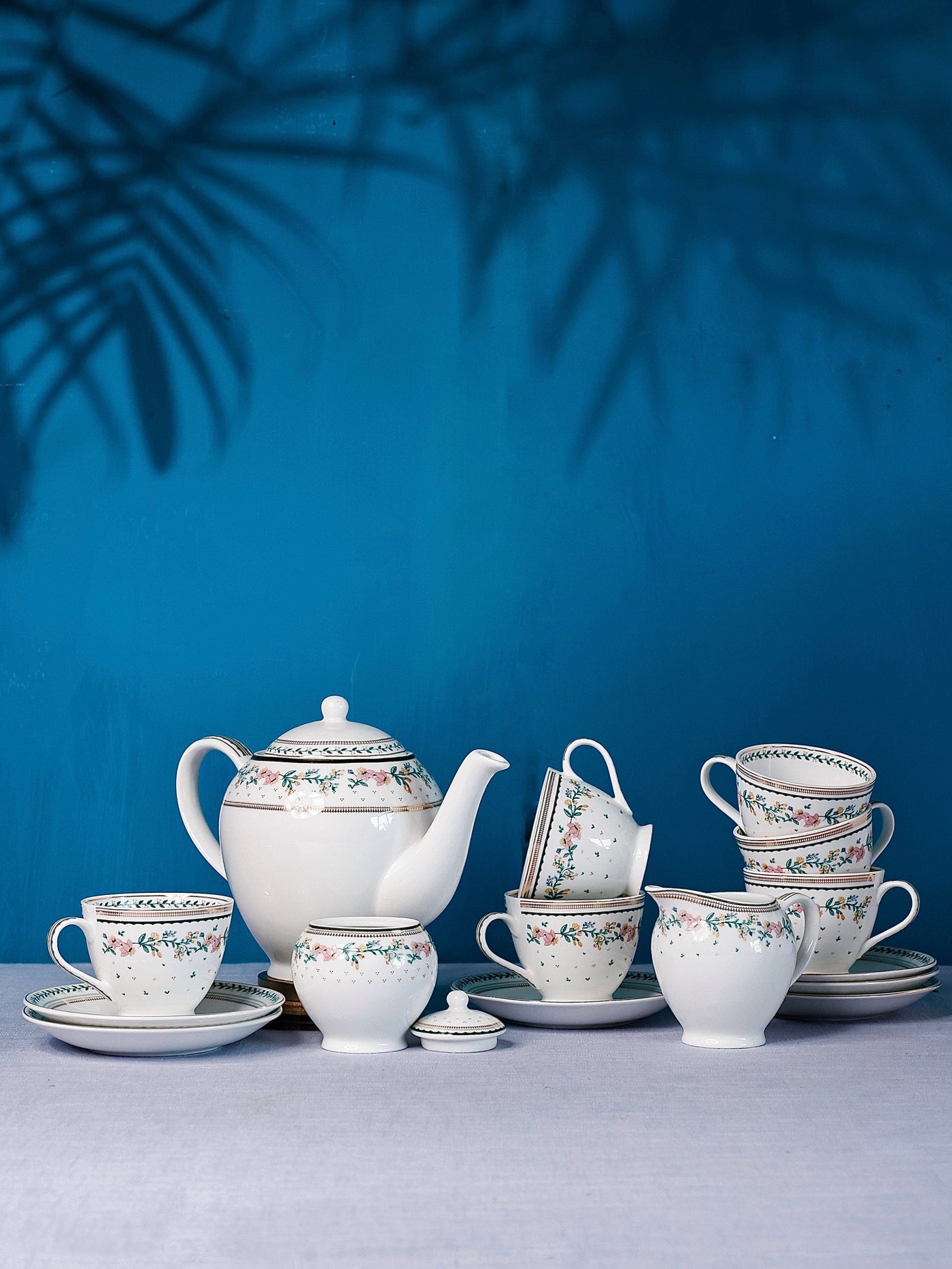 Magique by The Wishing Chair - Emerald Ribbon Fine China Ceramic Collection - Teaset - 15 pieces