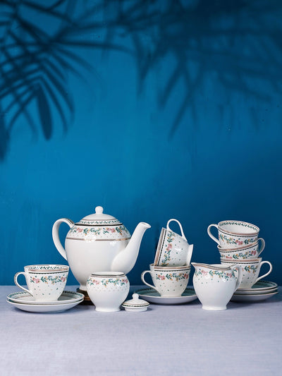 Magique by The Wishing Chair - Emerald Ribbon Fine China Ceramic Collection - Teaset - 15 pieces
