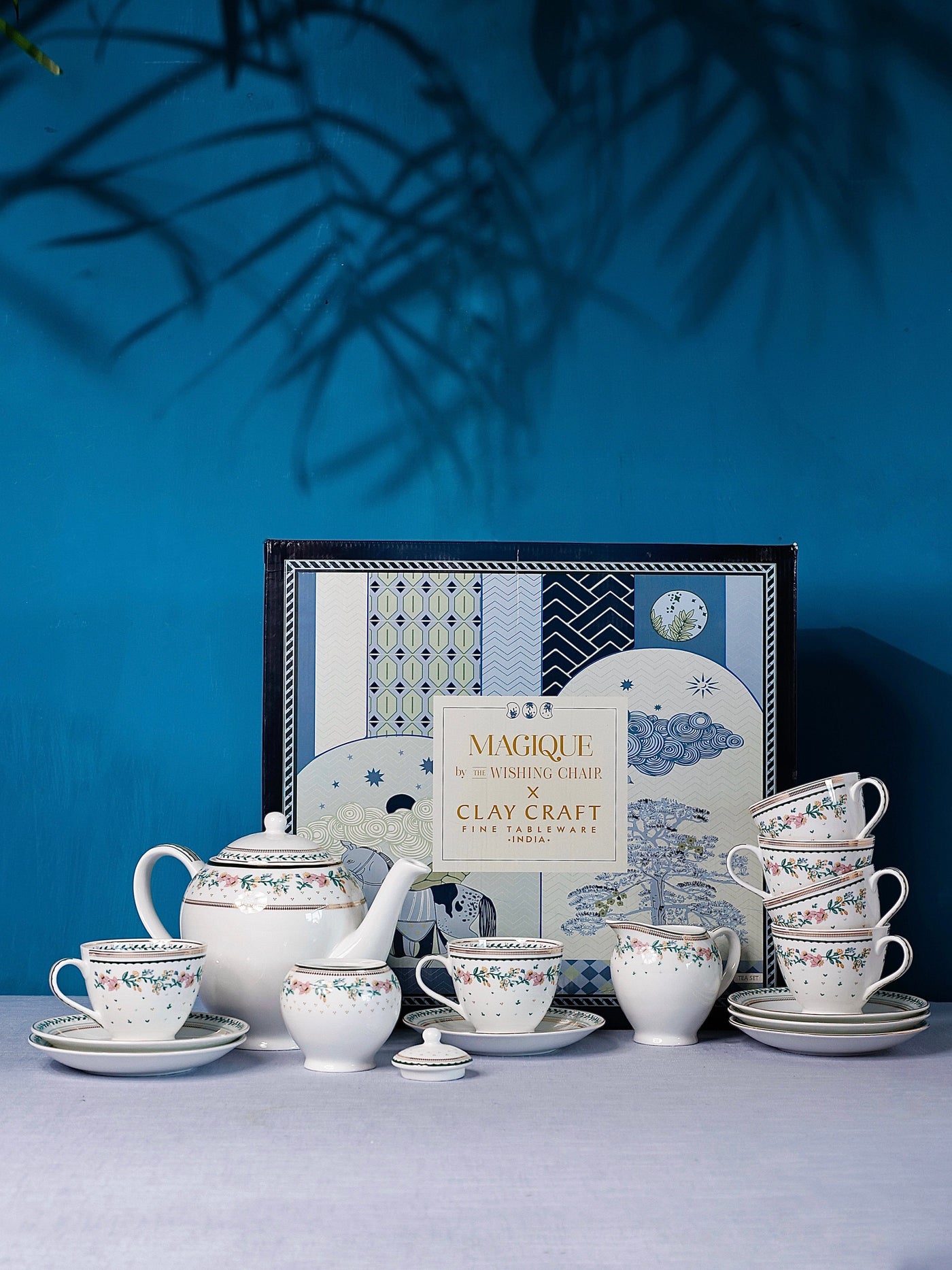 Magique by The Wishing Chair - Emerald Ribbon Fine China Ceramic Collection - Teaset - 15 pieces