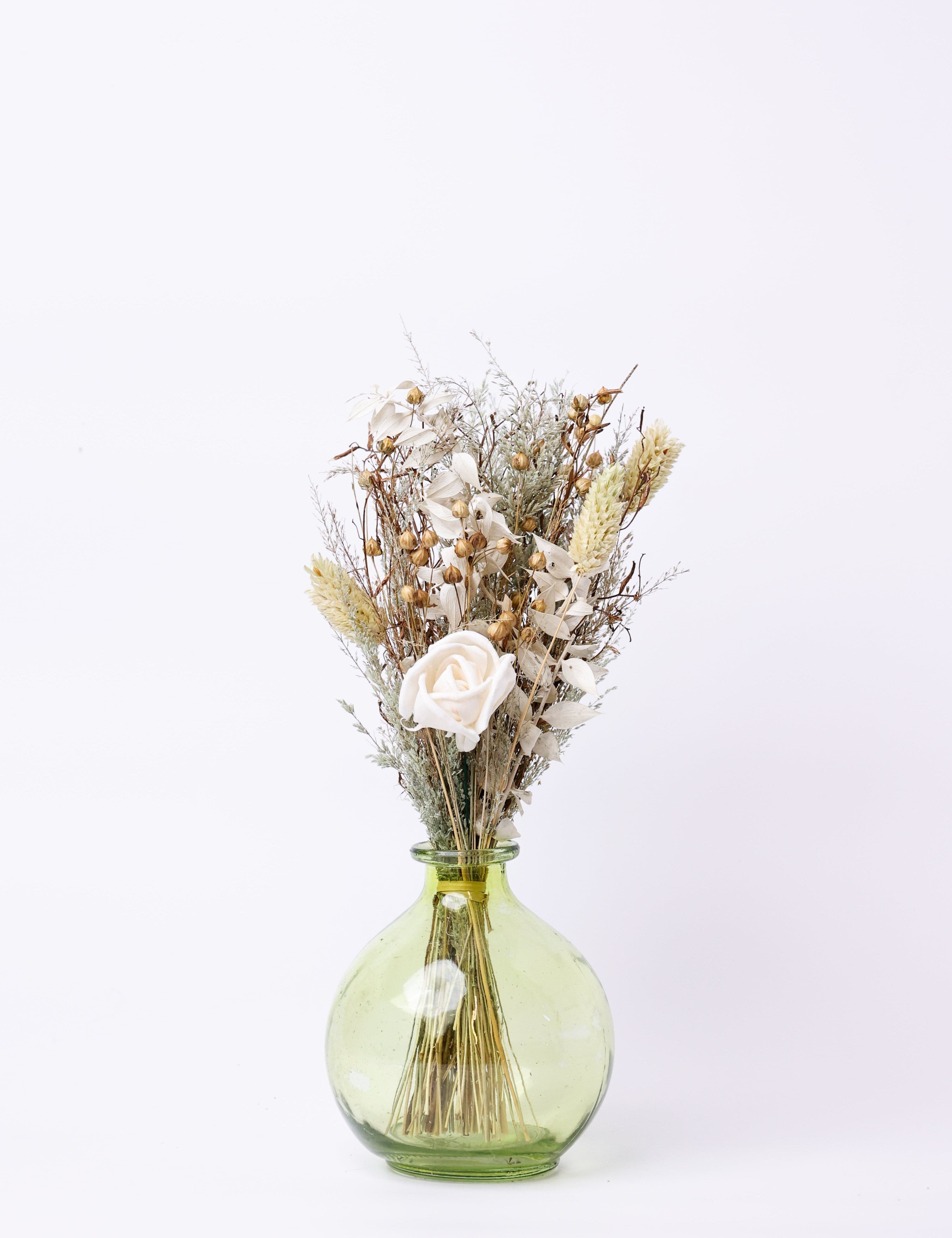 Magique by The Wishing Chair - Jade Dried Flowers & Glass Vase