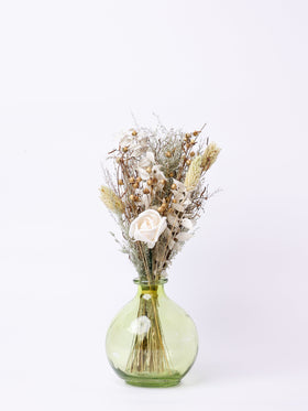 Magique by The Wishing Chair - Jade Dried Flowers & Glass Vase