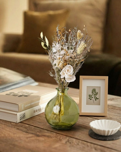 Magique by The Wishing Chair - Jade Dried Flowers & Glass Vase