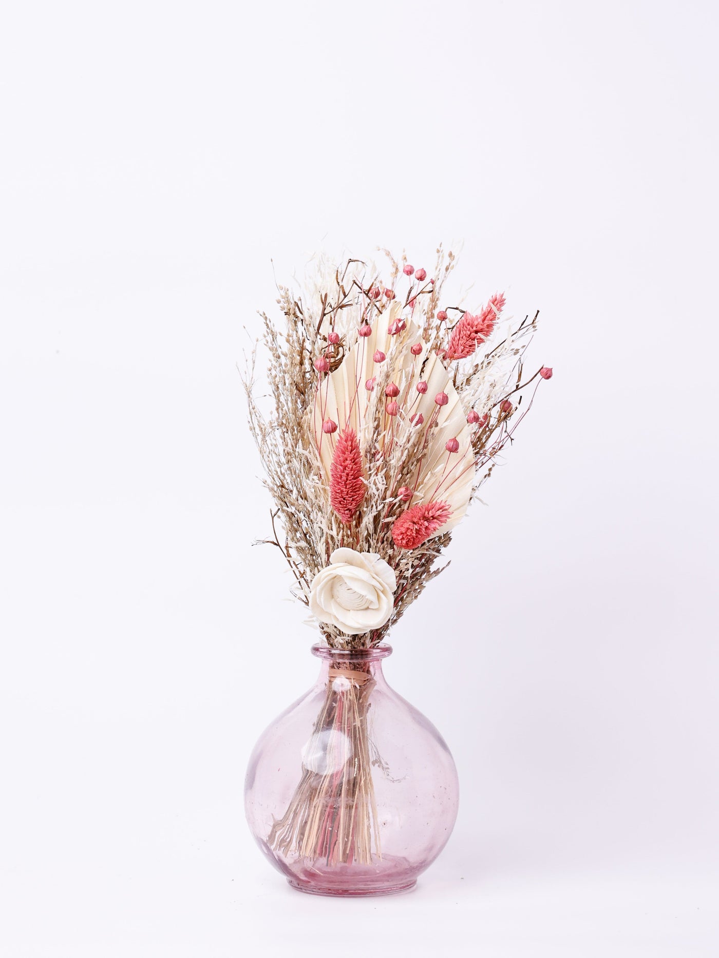 Magique by The Wishing Chair - Rosette Dried Flowers & Glass Vase