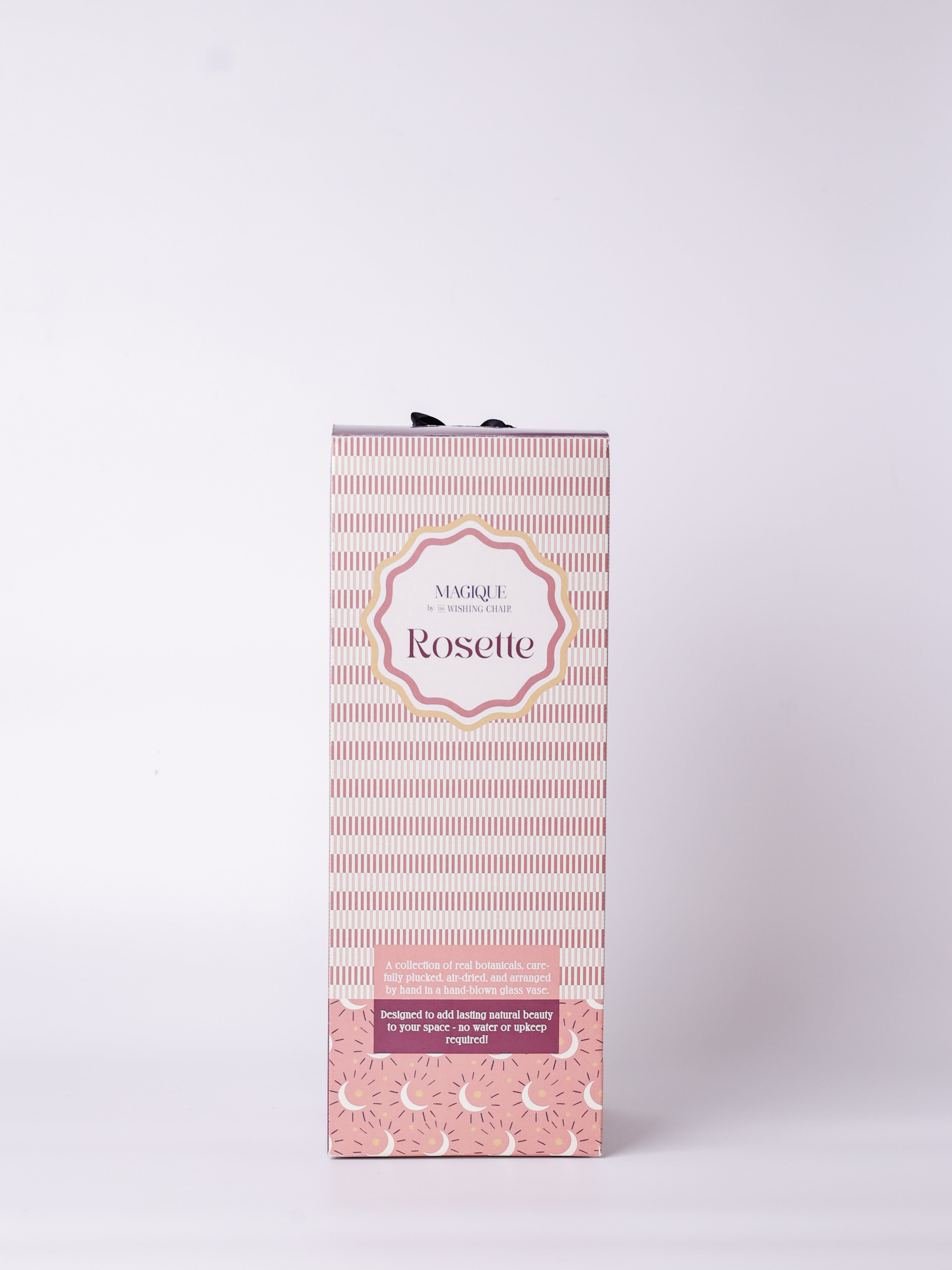 Magique by The Wishing Chair - Rosette Dried Flowers & Glass Vase
