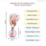 Magique by The Wishing Chair - Rosette Dried Flowers & Glass Vase