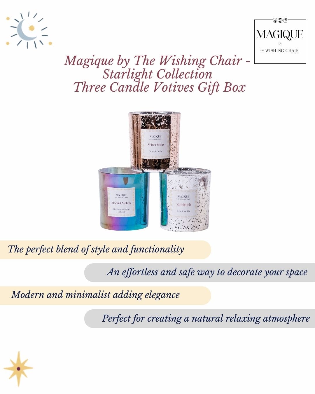 Magique by The Wishing Chair - Starlight Collection 3 Candle Votives Gift Box