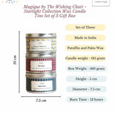 Magique by The Wishing Chair - Starlight Collection Wax Candle Tins Set of 3 Gift Box