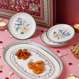 Magique by The Wishing Chair x ClayCraft :  Emerald Ribbon - Amber Giftbox | Set of 4 Snack Plates & Serving Platter