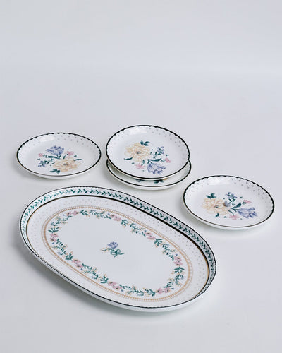 Magique by The Wishing Chair x ClayCraft :  Emerald Ribbon - Amber Giftbox | Set of 4 Snack Plates & Serving Platter