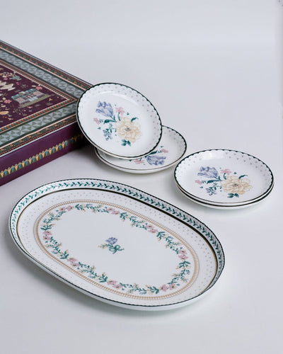 Magique by The Wishing Chair x ClayCraft :  Emerald Ribbon - Amber Giftbox | Set of 4 Snack Plates & Serving Platter
