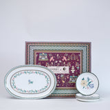 Magique by The Wishing Chair x ClayCraft :  Emerald Ribbon - Amber Giftbox | Set of 4 Snack Plates & Serving Platter