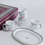 Magique by The Wishing Chair x ClayCraft :  Emerald Ribbon - Celebrations Giftbox | Set of 4 Mugs & Platter