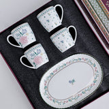 Magique by The Wishing Chair x ClayCraft :  Emerald Ribbon - Celebrations Giftbox | Set of 4 Mugs & Platter