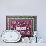 Magique by The Wishing Chair x ClayCraft :  Emerald Ribbon - Celebrations Giftbox | Set of 4 Mugs & Platter