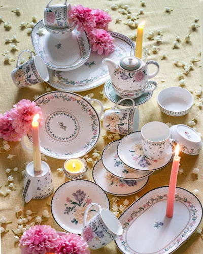 Magique by The Wishing Chair x ClayCraft :  Emerald Ribbon - Celebrations Giftbox | Set of 4 Mugs & Platter