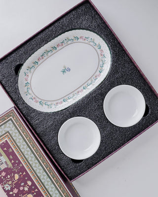 Magique by The Wishing Chair x ClayCraft :  Emerald Ribbon - Glow Giftbox | Set of 2 bowls & Platter