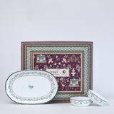 Magique by The Wishing Chair x ClayCraft :  Emerald Ribbon - Glow Giftbox | Set of 2 bowls & Platter