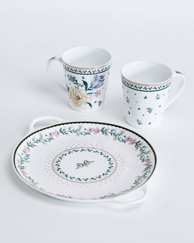 Magique by The Wishing Chair x ClayCraft :  Emerald Ribbon - Lustre Giftbox | Set of 2 Mugs & Tawa Platter