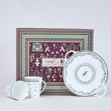 Magique by The Wishing Chair x ClayCraft :  Emerald Ribbon - Lustre Giftbox | Set of 2 Mugs & Tawa Platter