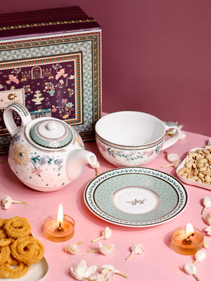 Magique by The Wishing Chair x ClayCraft : Emerald Ribbon - Tea for One Set
