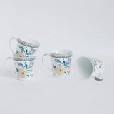 Magique by The Wishing Chair x ClayCraft :  Emerald Ribbon - Twilight Bloom Giftbox | Set of 4 Snack Plates and 4 Mugs