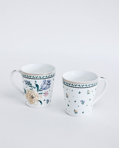 Magique by The Wishing Chair x ClayCraft :  Emerald Ribbon - Twilight Bloom Giftbox | Set of 4 Snack Plates and 4 Mugs