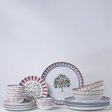 Magique by The Wishing Chair x ClayCraft :  Indian Summer -  Giftbox | Set of 6 Dinner Plates, 6 Snack Plates, 6 bowls & 2 Soup Bowl
