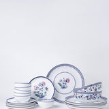 Magique by The Wishing Chair x ClayCraft: Indigo Chintz dinner set - 6 dinner plates, 6 snack plates, 6 bowls & 2 soup bowls
