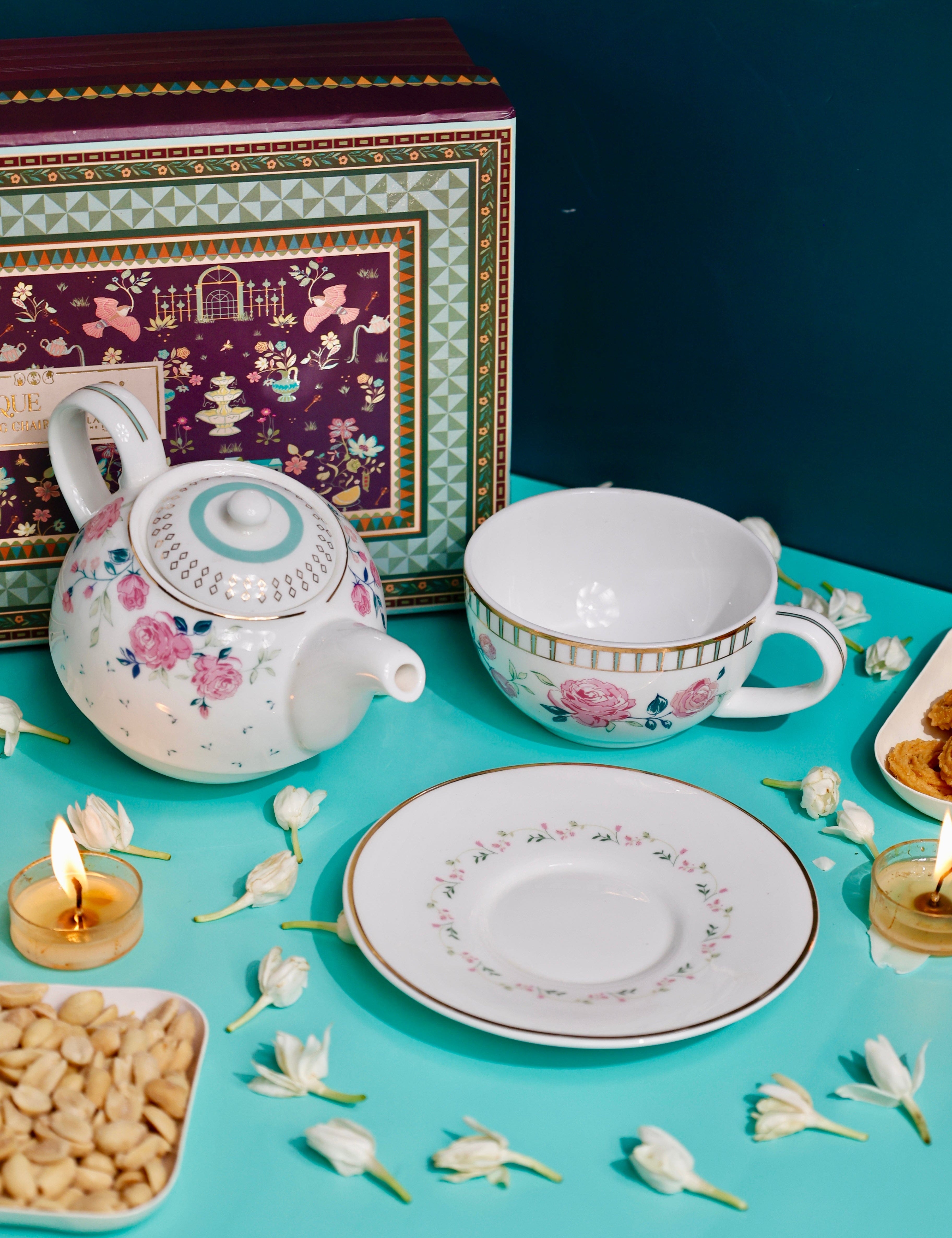 Magique by The Wishing Chair x ClayCraft : Portrait of a Rose - Tea for One Set