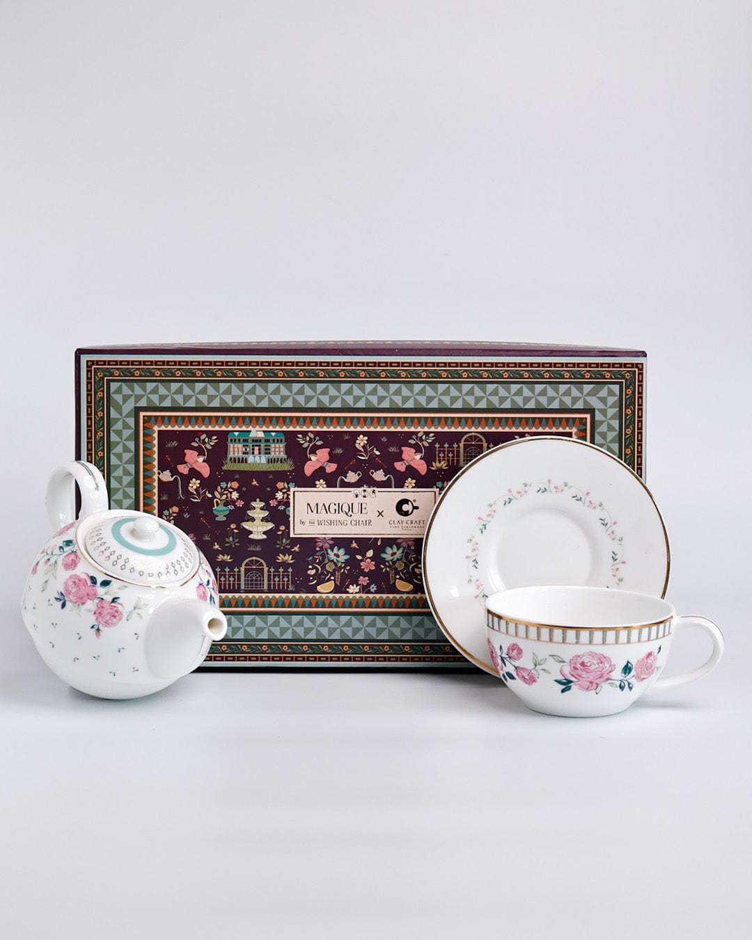 Magique by The Wishing Chair x ClayCraft : Portrait of a Rose - Tea for One Set