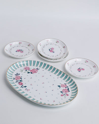 Magique by The Wishing Chair x ClayCraft : Portrait of Rose - Amber Giftbox | Set of 4 Snack Plates & Serving Platter
