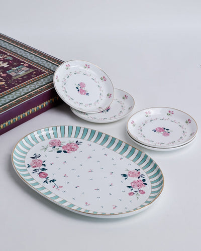 Magique by The Wishing Chair x ClayCraft : Portrait of Rose - Amber Giftbox | Set of 4 Snack Plates & Serving Platter
