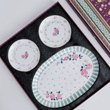 Magique by The Wishing Chair x ClayCraft : Portrait of Rose - Amber Giftbox | Set of 4 Snack Plates & Serving Platter