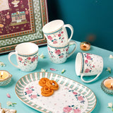 Magique by The Wishing Chair x ClayCraft : Portrait of Rose - Celebrations Giftbox | Set of 4 Mugs & Platter