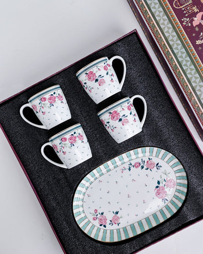 Magique by The Wishing Chair x ClayCraft : Portrait of Rose - Celebrations Giftbox | Set of 4 Mugs & Platter
