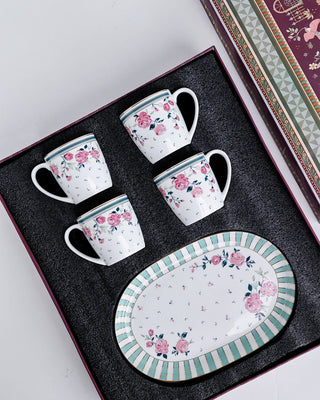 Magique by The Wishing Chair x ClayCraft : Portrait of Rose - Celebrations Giftbox | Set of 4 Mugs & Platter