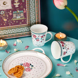 Magique by The Wishing Chair x ClayCraft : Portrait of Rose - Lustre Giftbox | Set of 2 Mugs & Tawa Platter