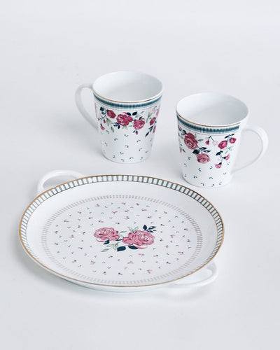 Magique by The Wishing Chair x ClayCraft : Portrait of Rose - Lustre Giftbox | Set of 2 Mugs & Tawa Platter