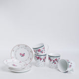 Magique by The Wishing Chair x ClayCraft : Portrait of Rose - Twilight Bloom Giftbox | Set of 4 Snack Plates and 4 Mugs